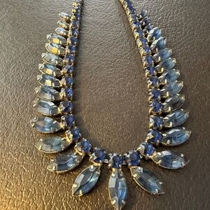 Vintage sapphire costume necklace / choker